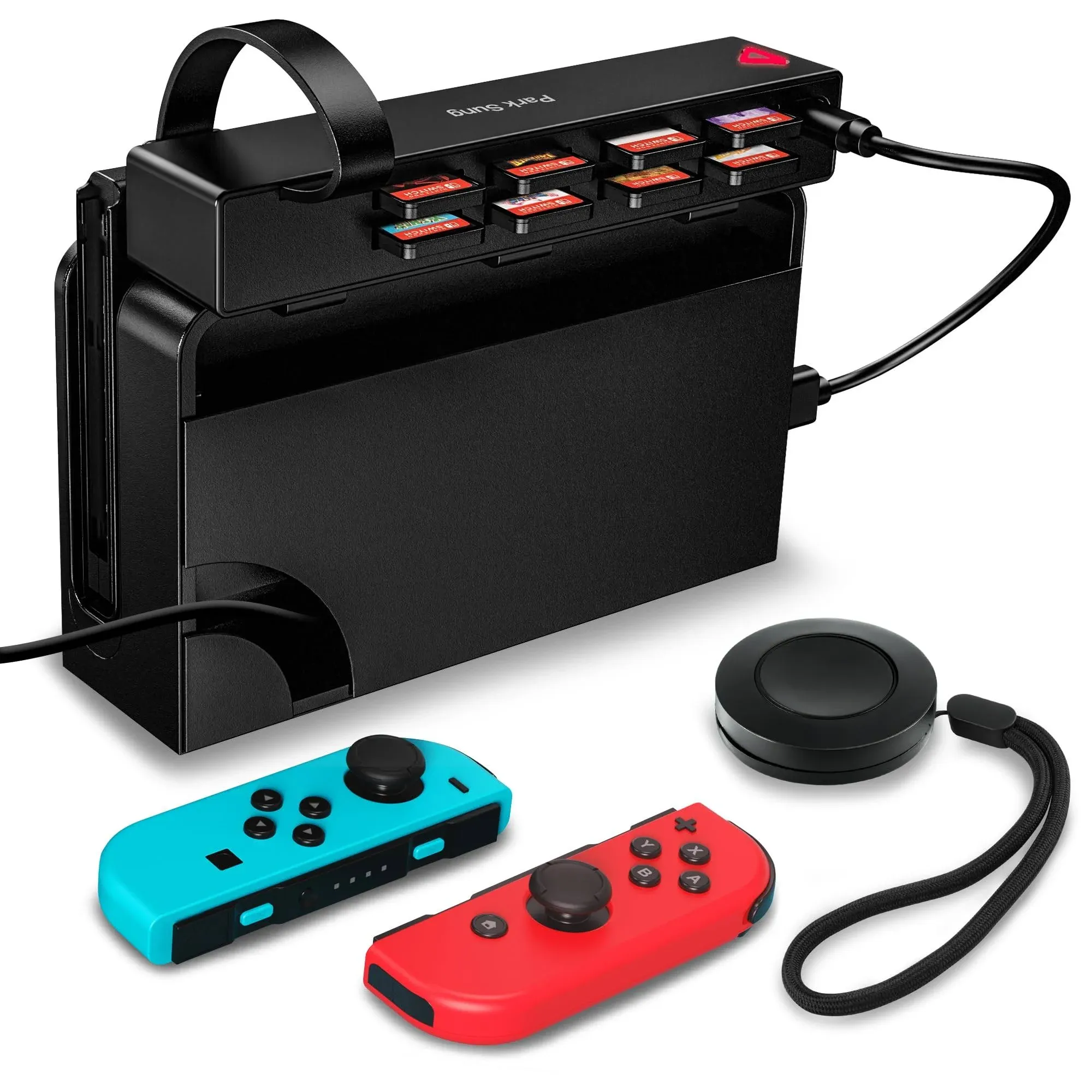 Park Sung Switch Game Switcher, Switch Game Card Reader, 8-in-1 Game Cards Holder, Quick Switching Adapters for Switch/Switch OLED (4 for Game+4 for Storage)