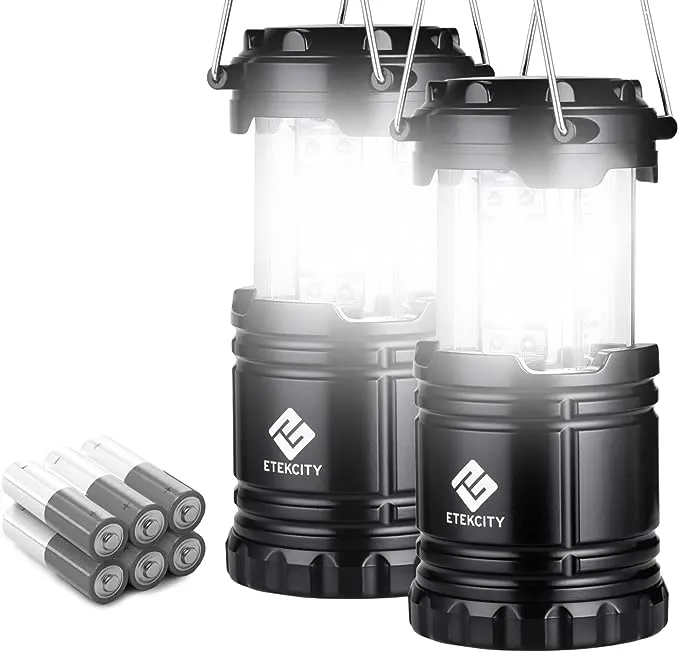 Etekcity Lantern Camping Essentials , Led Flashlight for Power Outages, Battery Operated Lights for Emergency Supplies, Survival Kit and Gear