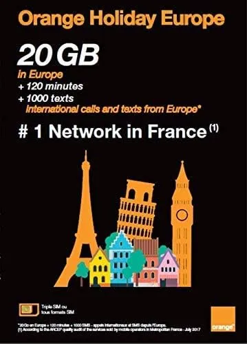 Orange eSIM Europe &amp; UK - 30 GB Data &amp; 120 mins Voice