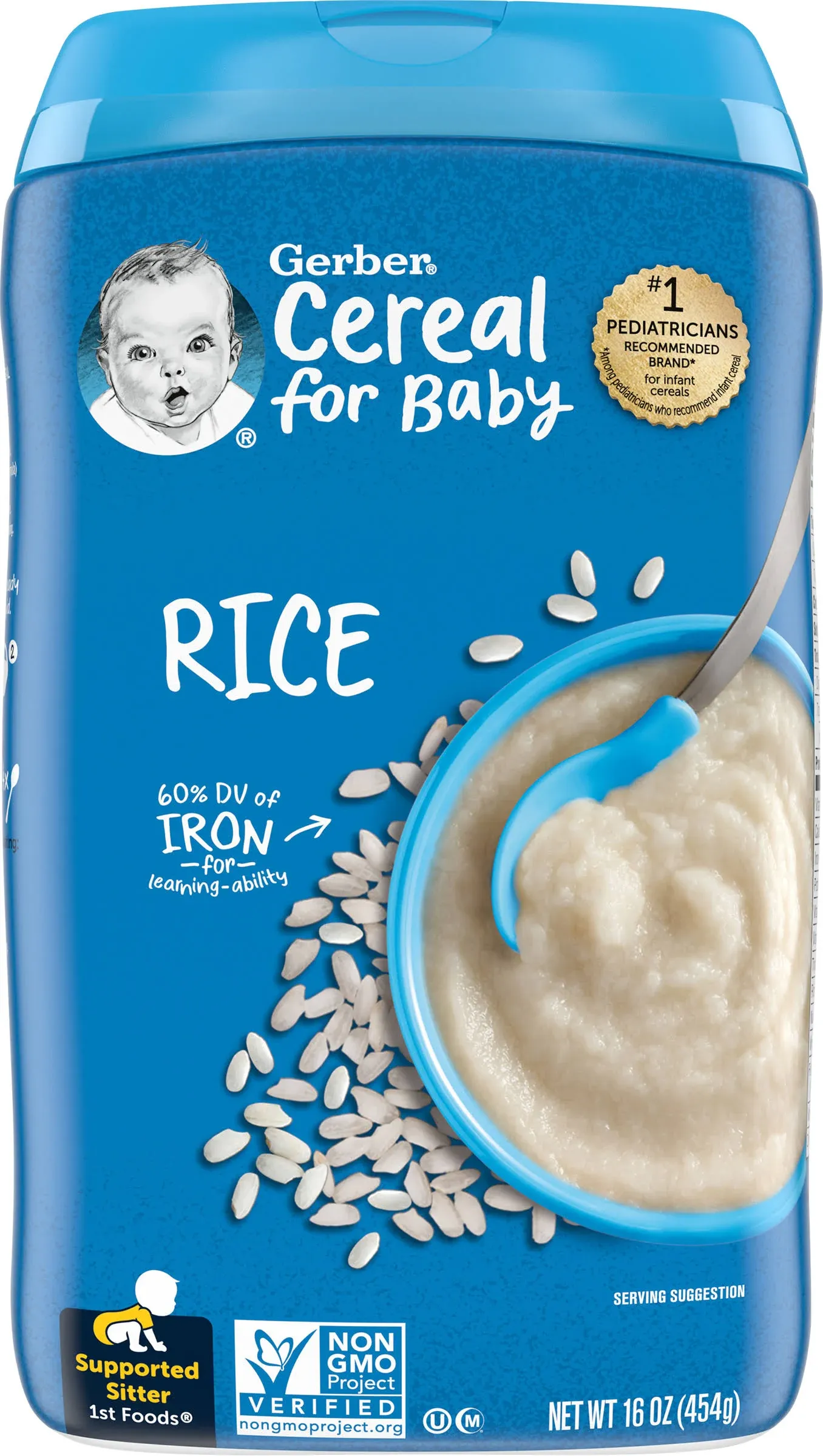 Gerber Rice Baby Cereal Single Grain First Foods Non GMO - 16 Oz  Get 2 For $35