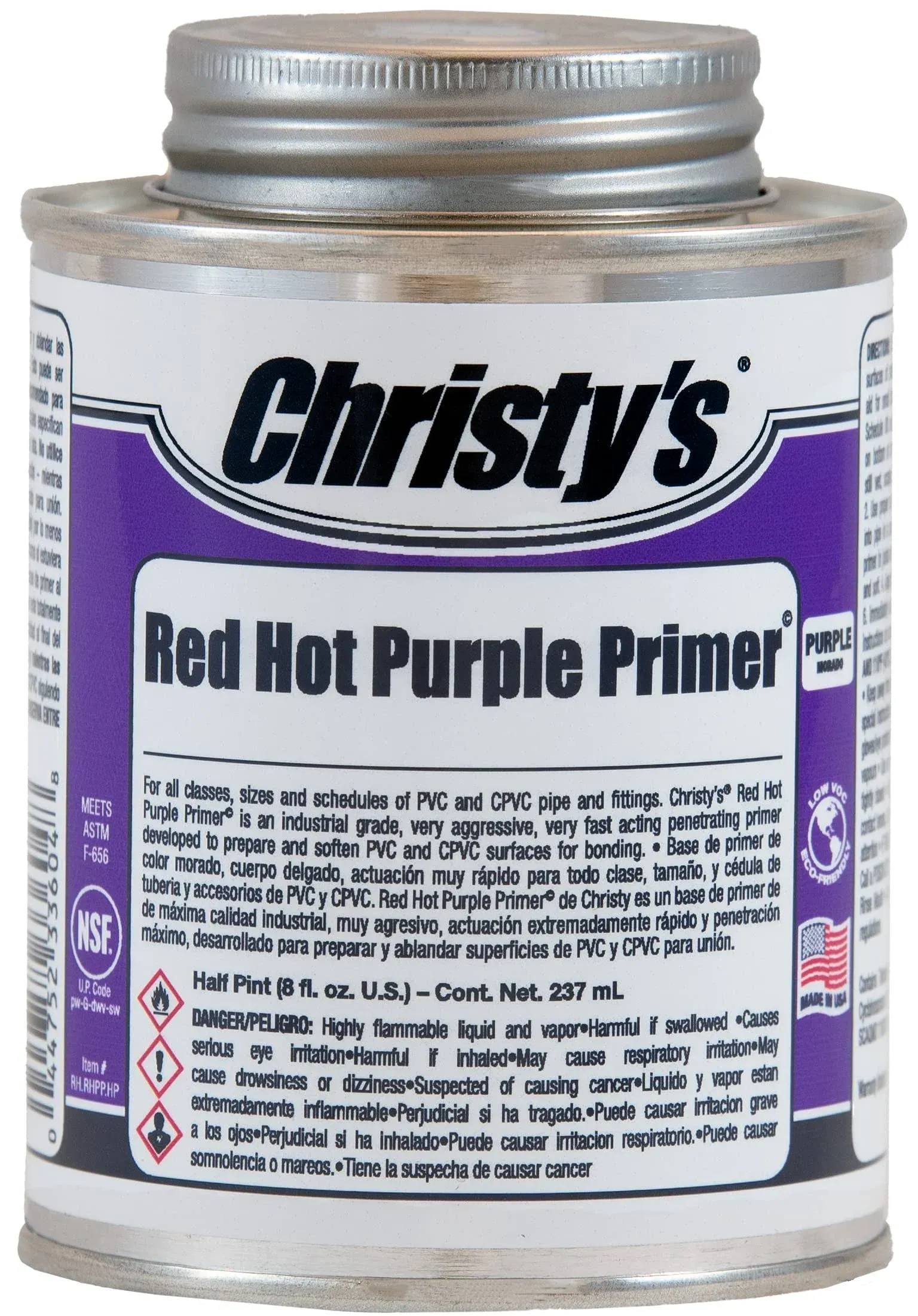 Christy S 4614210 CPVC & PVC 8 oz Primer & Cement Purple