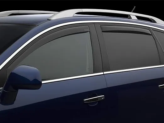 WeatherTech Custom Fit Side Window Deflectors for Silverado 2500HD/3500HD, Sierra 2500HD/3500HD - (80977IM-81930IM), Front & Rear Set - Dark Tint