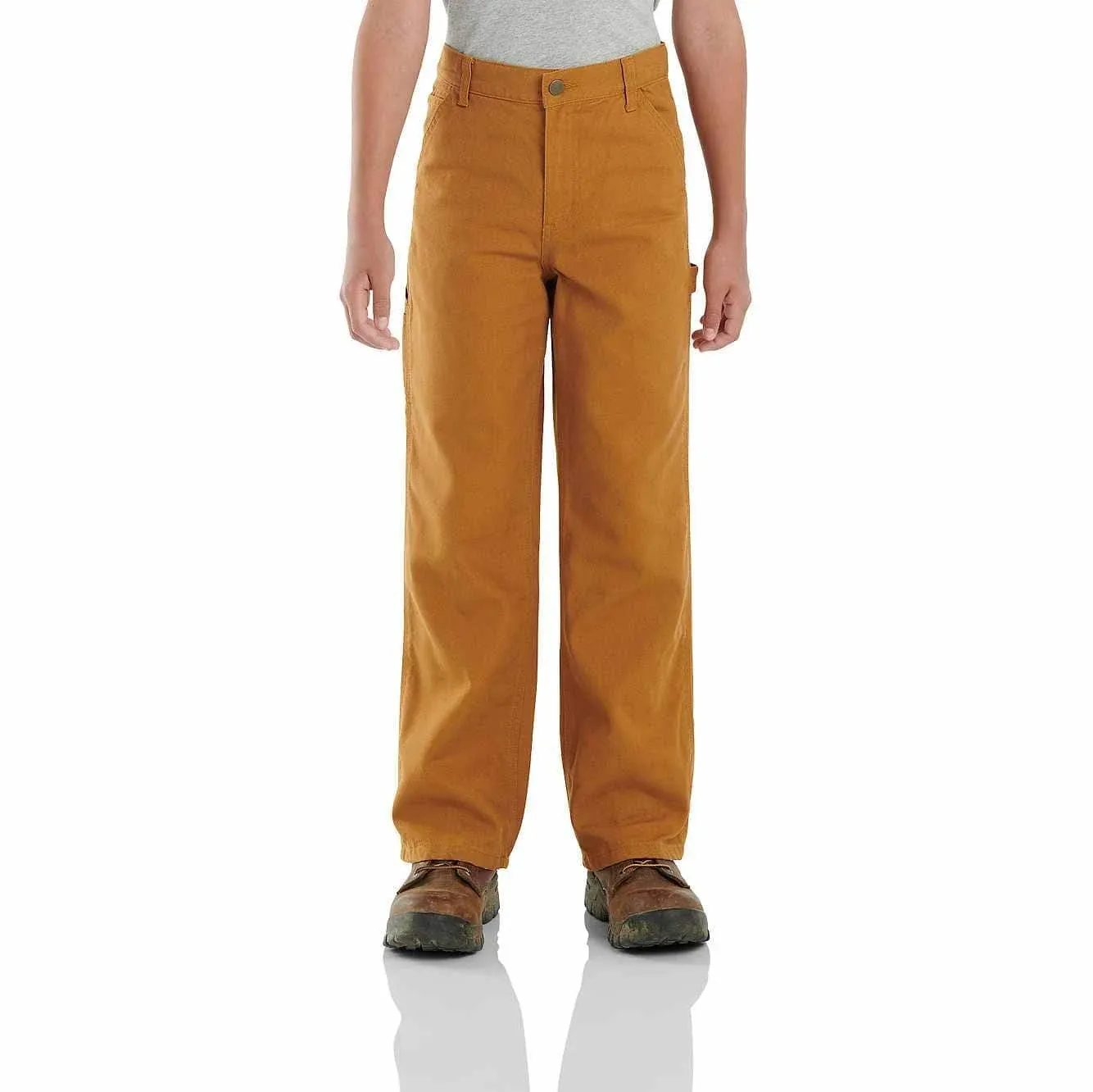 Carhartt Canvas Dungaree Flannel Lined Pant - Boys' Carhartt Brown, 7