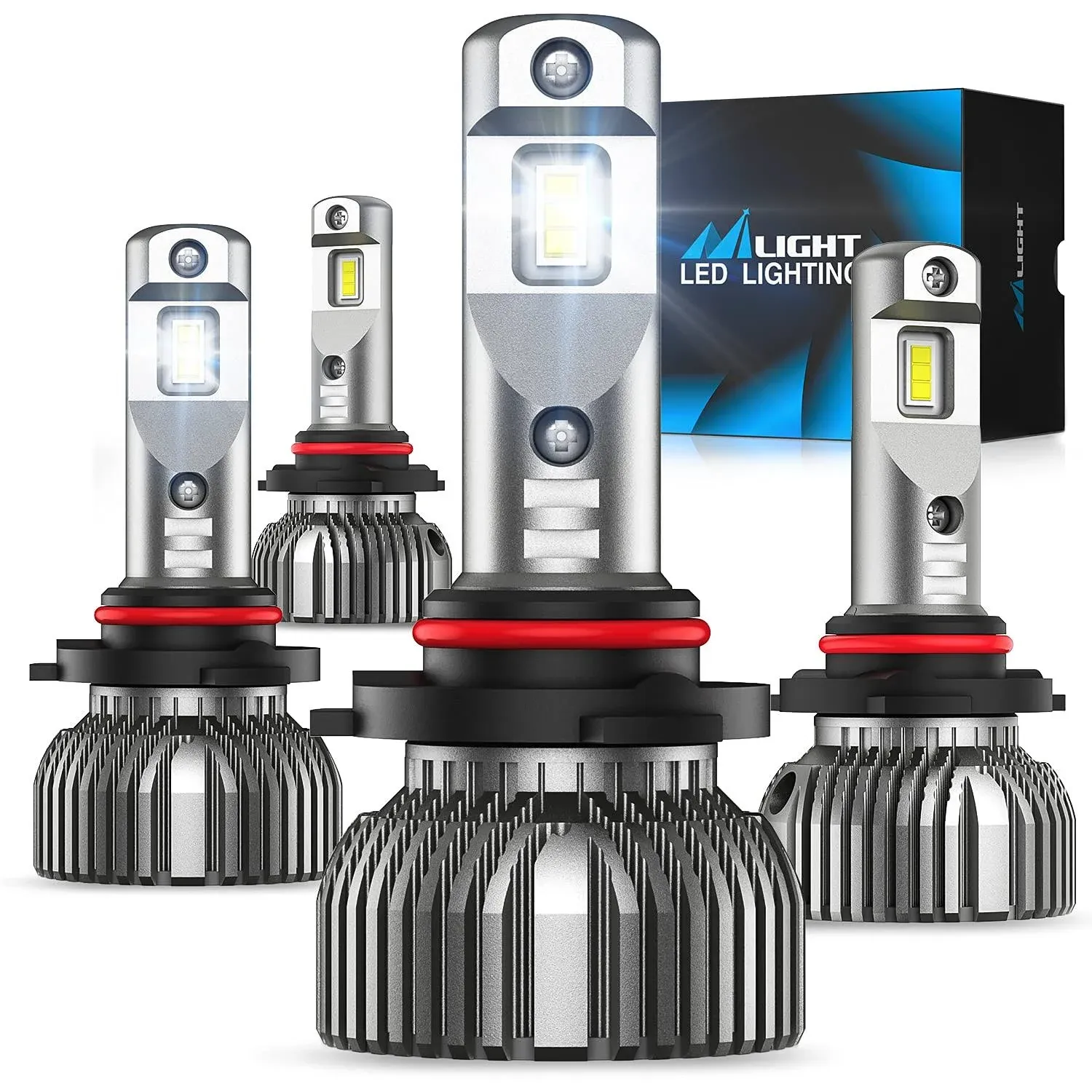 Nilight 9005 9006 Combo LED Bulbs, 9005/HB3 High Beam and 9006/HB4 Low Beam ...