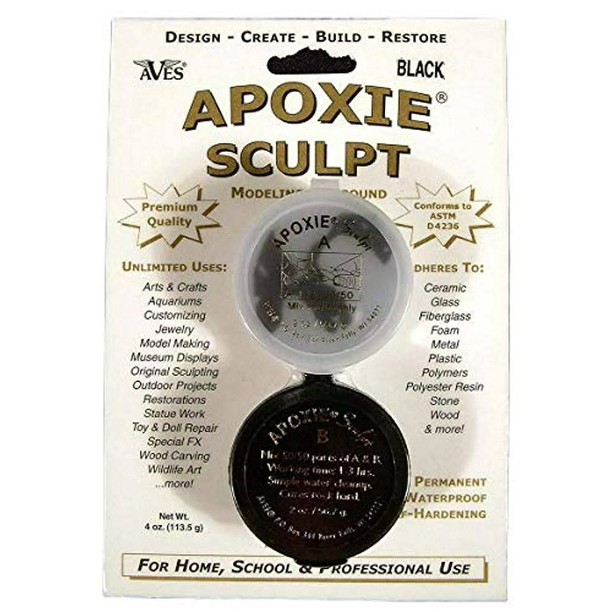 Aves Apoxie Sculpt, 1/4lb, Black