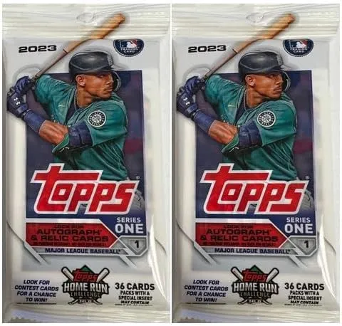2023 Topps Series 1 Baseball MLB Bundle of 2 Jumbo Value Fat Packs - 36 Cards per Pack - 72 Trading Cards Total