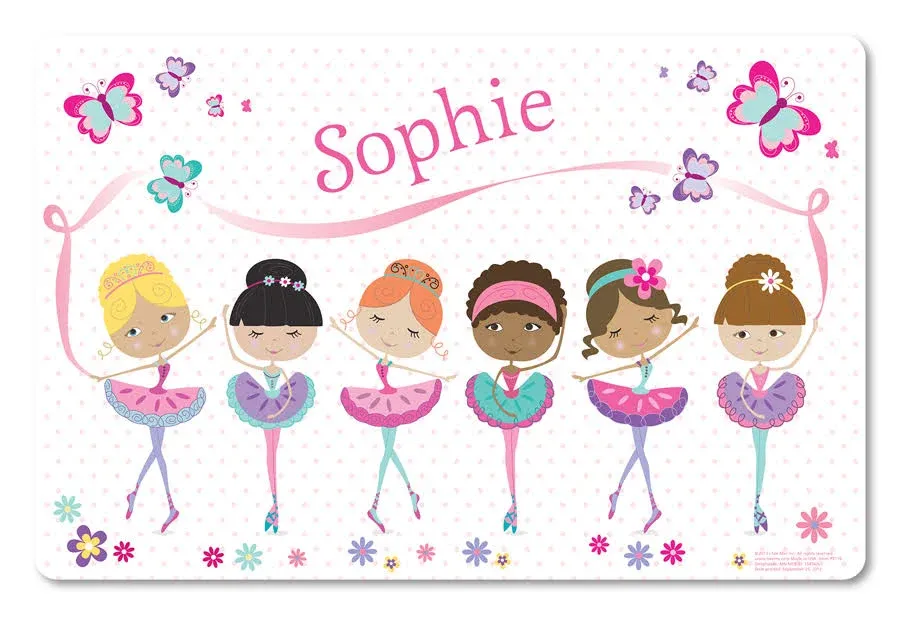 Personalized Placemat for Children Prima Ballerinas Personalized Placemat from I See Me!