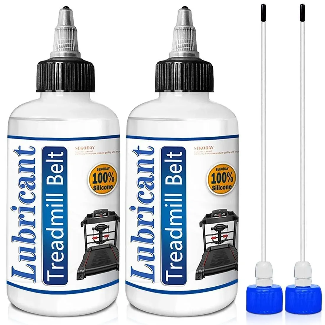 SEKODAY 100% Silicone Treadmill Belt Lubricant/Lube Kit / 8.4 Ounces - with 2 Application Tubes and 2 Precision Tip Caps to Controlled Flow - No Odor