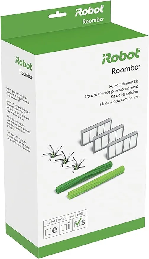 iRobot® Authentic Replacement Parts- Roomba® s Series Replenishment Kit, (3 Filters, 3 Corner Brushes, 1 Set of Multi-Surface Rubber Brushes)