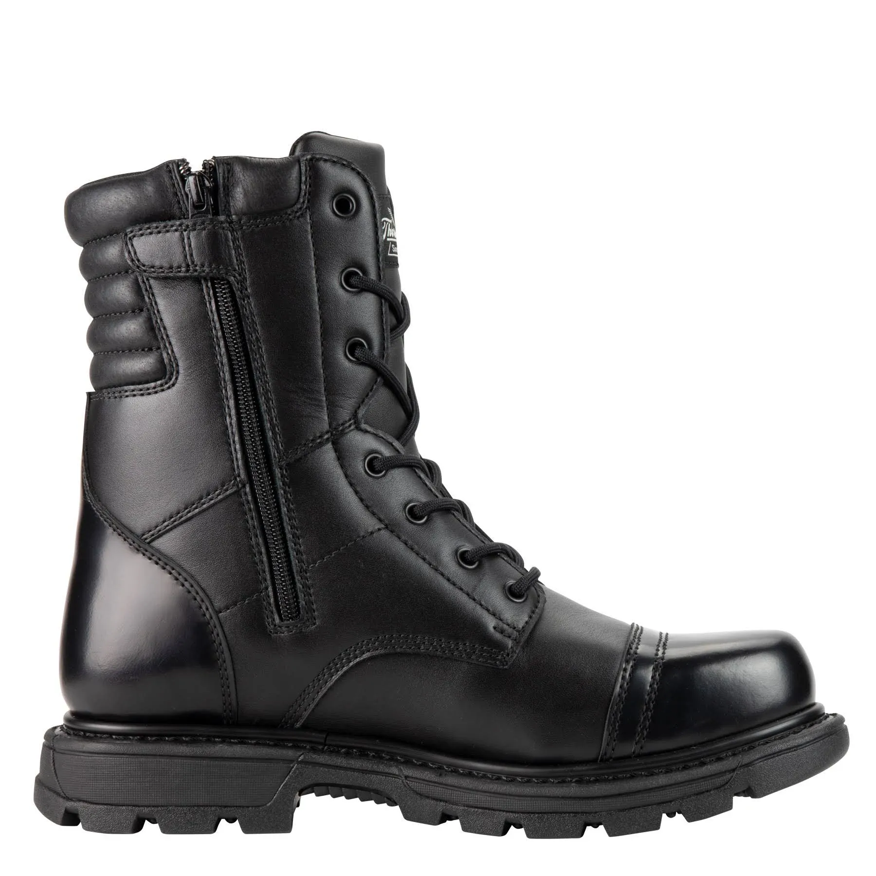 Thorogood GEN-Flex2 8” Side-Zip Black Tactical Boots for Men and Women - High-Shine Leather Heel & Toe with Goodyear Storm Welt and Slip-Resistant Outsole - 10.5 W USThorogood GEN-Flex2 8” Side-Zip Black Tactical Boots for Men and Women - High-Shine Leat