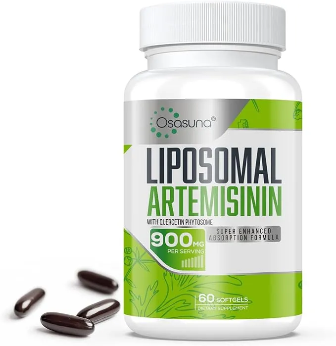 900 mg Liposomal Artemisinin for Maximum Absorption, Sweet Wormwood Extract(Artemisia Annua) with Quercetin Phytosome 200 mg, 120 Softgels