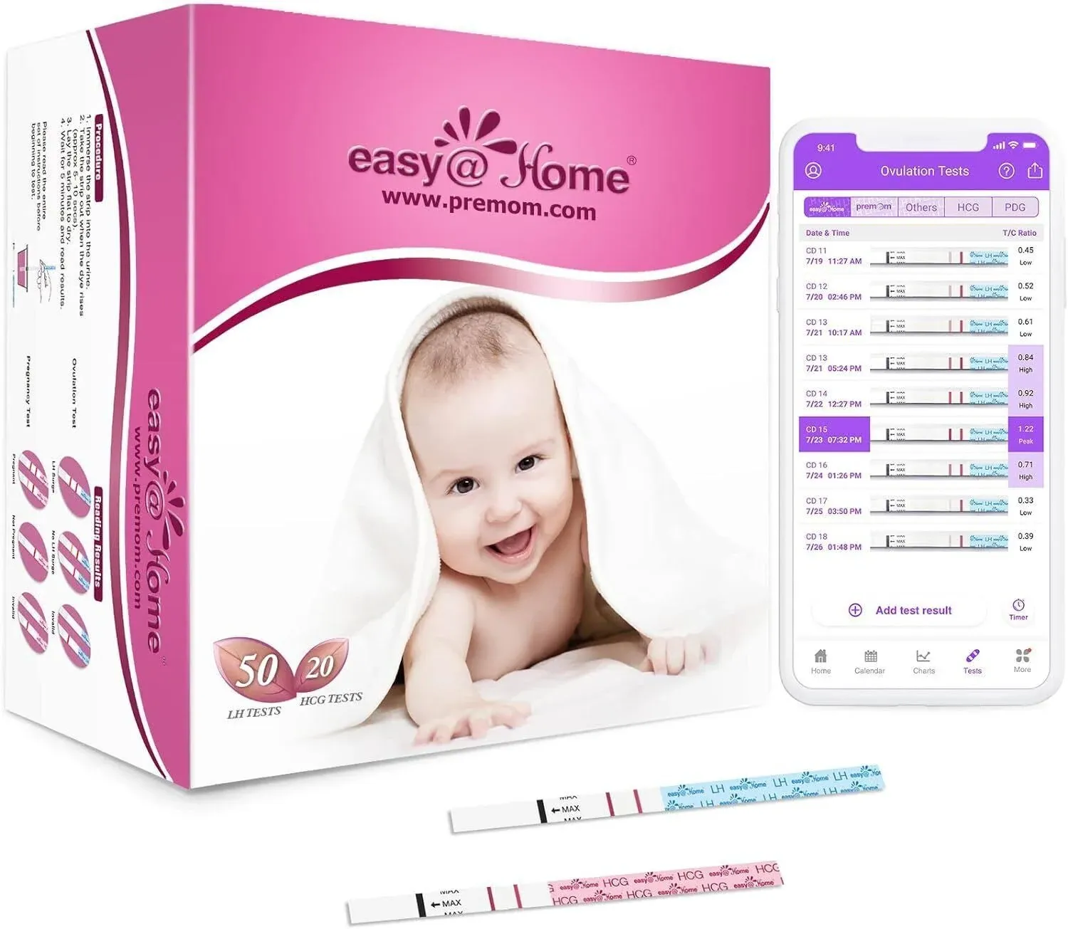 Easy@Home, Ovulation Test, 25 Tests, Exp 6/2026