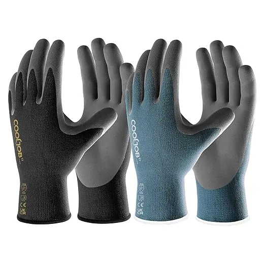 Microfoam Nitrile Coated Safety Work Gloves with Touchscreen Small / Black+Blue ...