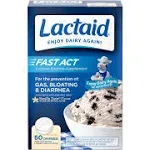 Lactaid Fast Act Lactose Intolerance Chewables with Lactase Enzymes, Vanilla, 60 Count (Pack of 1)