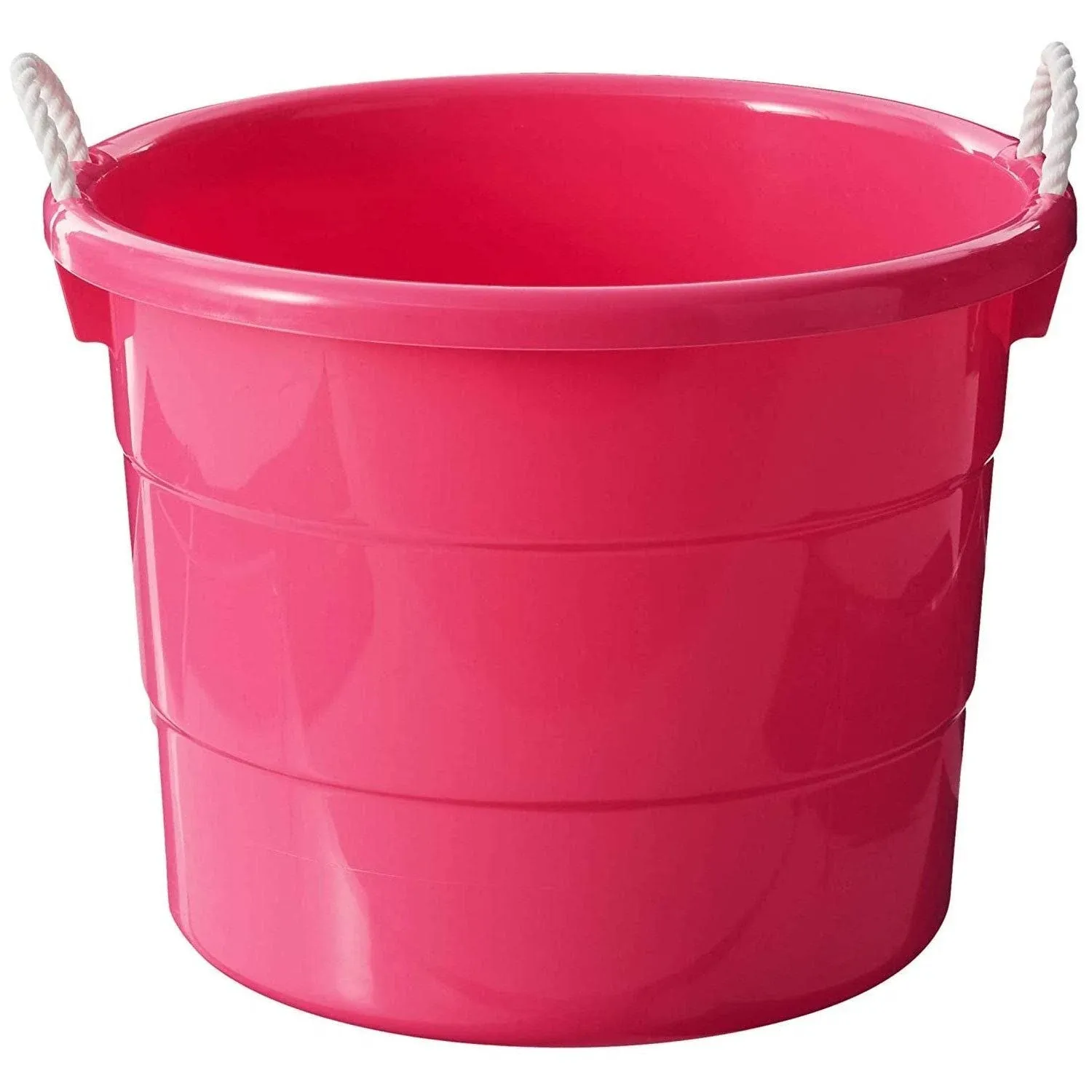 Homz Plastic 18 Gallon Utility Storage Container Bucket Rope Handles