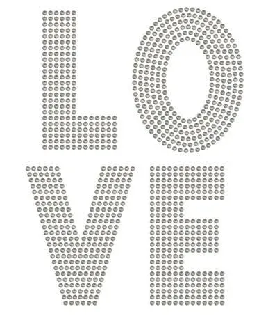 Rhinestone Genie Love 5" Letters Magnetic Rhinestone Template, Black