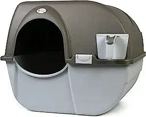 Omega Paw Elite Self Cleaning Cat Litter Box Grey