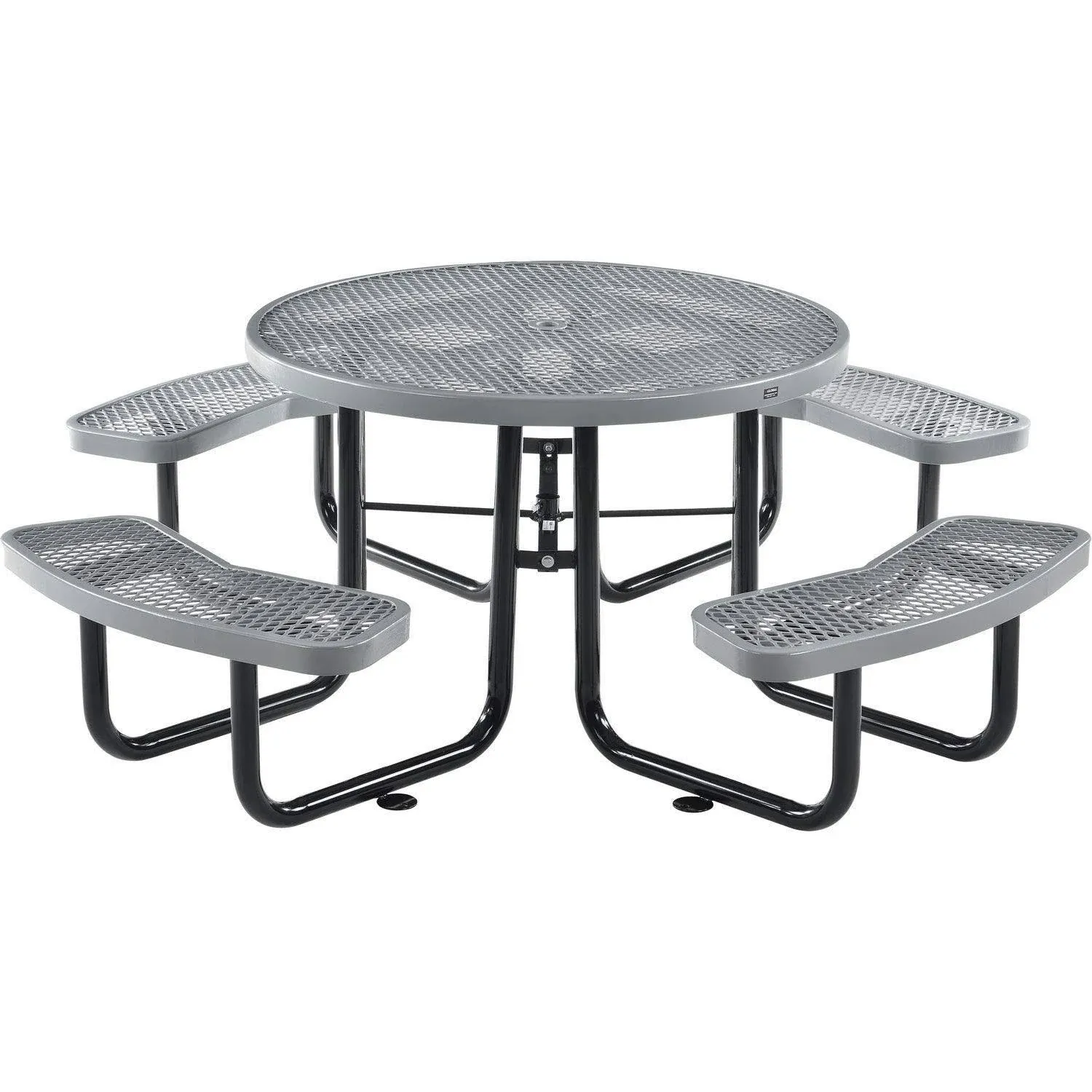 Global Industrial 46&#034; Expanded Metal Round Picnic Table Gray