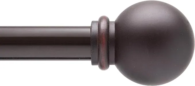 Kenney Chelsea Standard Decorative Window Curtain Rod - Black 48-86"