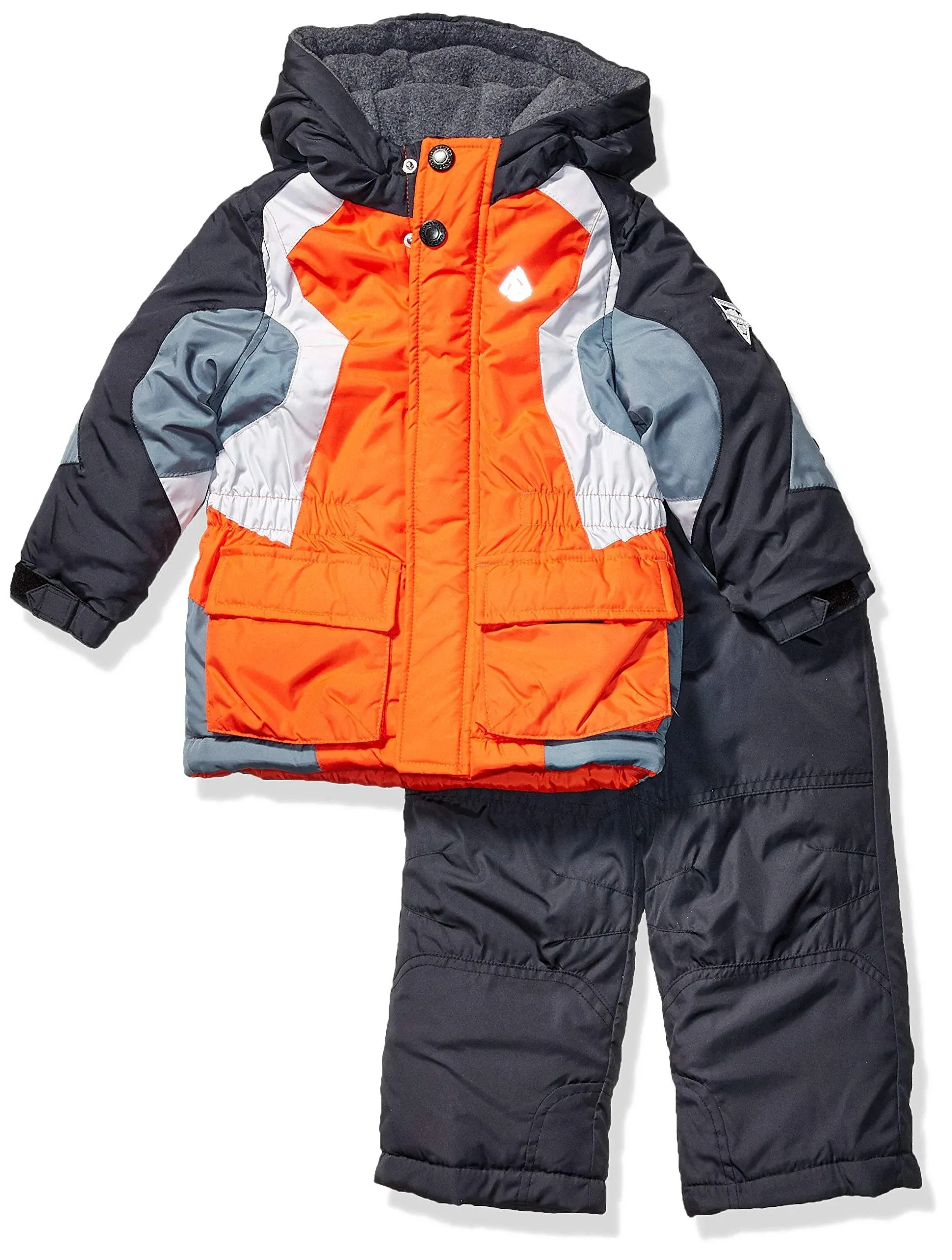 London Fog Boys' 2-Piece Snow Pant & Jacket Snowsuit, Boy's, Size: 4, Orange