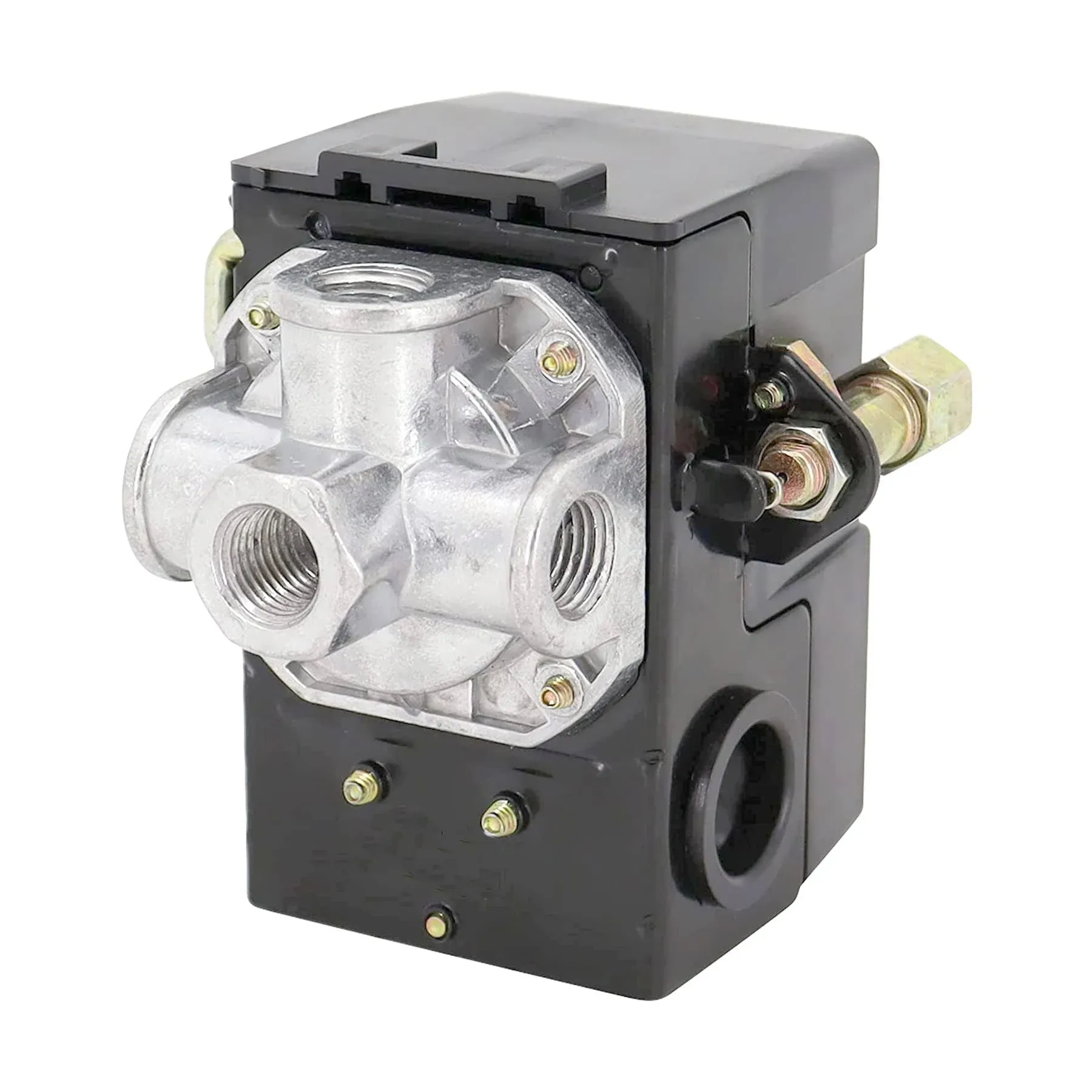 Air Compressor Pressure Switch 95-125 PSI Control Unloader, LF10-4H 95-125 PSI 20A 4 Port Pressure Control Switch Valve NPT 1/4