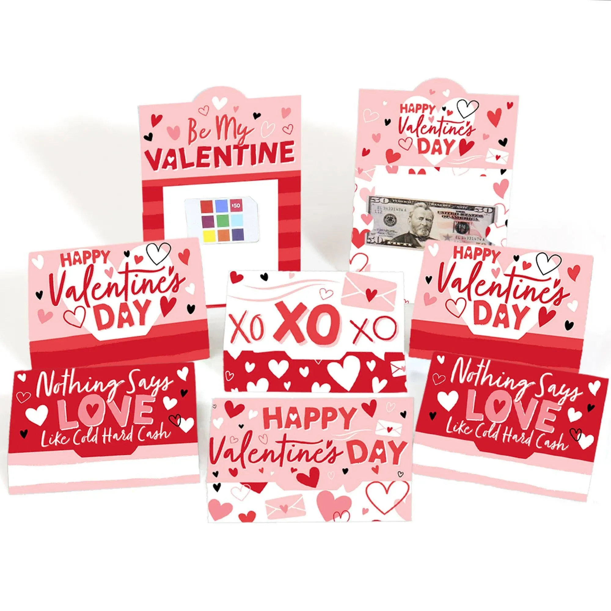 "Assorted Happy Valentine's Day - Valentine Hearts Party Money and Gift Card Holders - Set of 8"