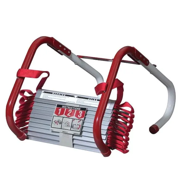 Kidde Fire Escape Ladder, 3-Story Rope Ladder, Extends to 25-Feet, Anti-Slip Rungs