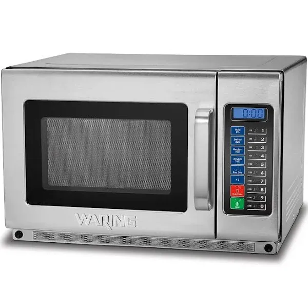 Microwave Oven, 1800 watts, 1.2 cubic fe1.2 cubic feet, 22-3/5in.W x 20-3/4in.D x 14-1/2in.H overall, 14-1/8in.W x 16in.D x 8-3/4in.H interior dimensions, side hinged door with glass window, (10) menu pads with capacity to program (100) menus, (5) power levels, 3-stage cooking, interior oven li