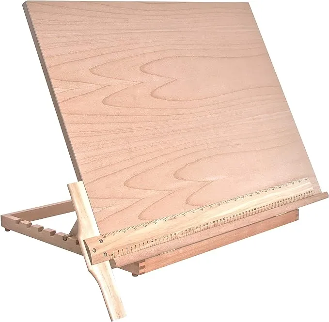 US Art Supply Extra Large Adjustable Wood Artist Drawing & Sketching Board 26" Wide x 21" Tall