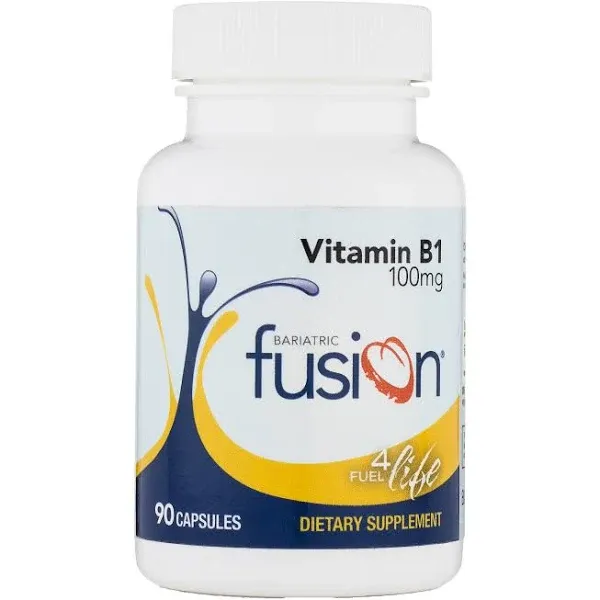 Bariatric Fusion Vitamin B1(Thiamine) for Bariatric Surgery Patients Including Gastric Bypass & Sleeve Gastrectomy, Easy to Swallow Capsule, 90 Count