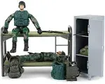 Click N Play Military Life Living Quarters Bunk Bed 14 Piece Play Set with Accessories.