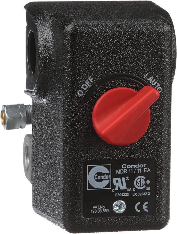 Pressure Switch, (4) Port, 1/4 in FNPT, DPST, 40 to 175 psi, Standard Action