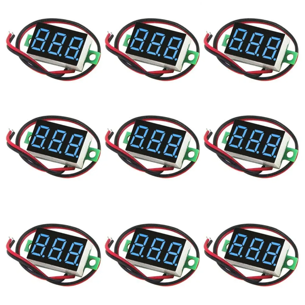 9pcs Voltage Meter 0.36 Inch 2 Wire Dc 032v With Three Digit Panel Led Display P