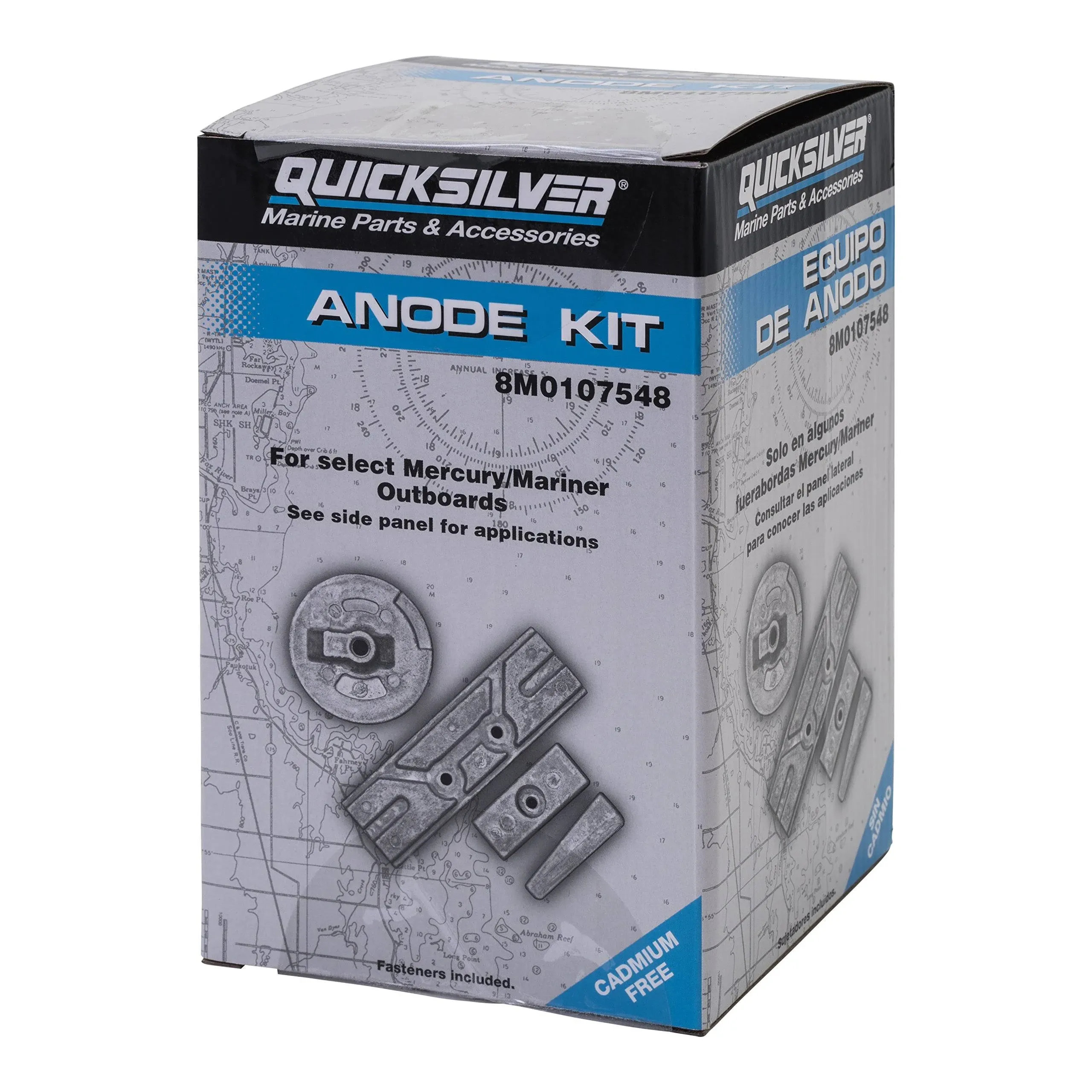 Quicksilver 8M0107548 Aluminum Anode Kit for Select fits Mercury 75-150 Hp