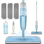 Microfiber Spray Mop for Floor Cleaning Wet Dry Mop - MEXERRIS 360 Degree Spin Microfiber Dust Mop Hardwood Floor Mop with 410ML Refillable Bottle Include 3 Microfiber Reusable Pads and 1 Scrubber