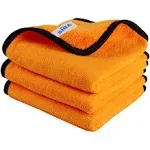 MR.SIGA Professional Premium Microfiber Towels for Cars, Dual-Sided Car Washing and Detailing Towels, Gold, 15.7 x 23.6 inch, 12 Pack