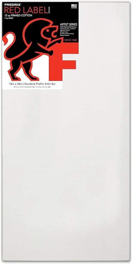 Fredrix 5024 18 x 36 in. Stretched Canvas Red Label