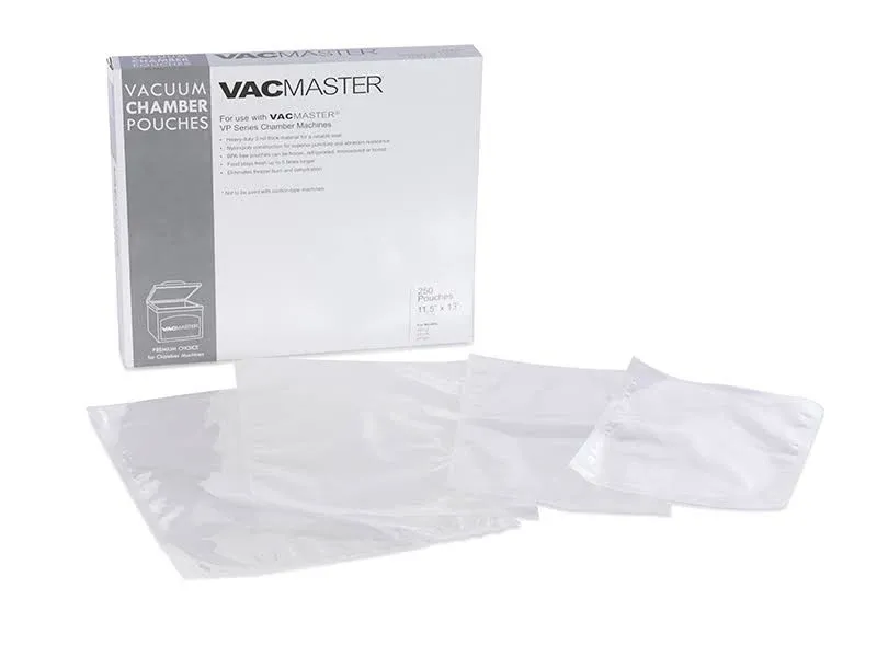 Vacmaster 30754 8" x 12" Vacuum Chamber Pouches 4-Mil 1000/Box