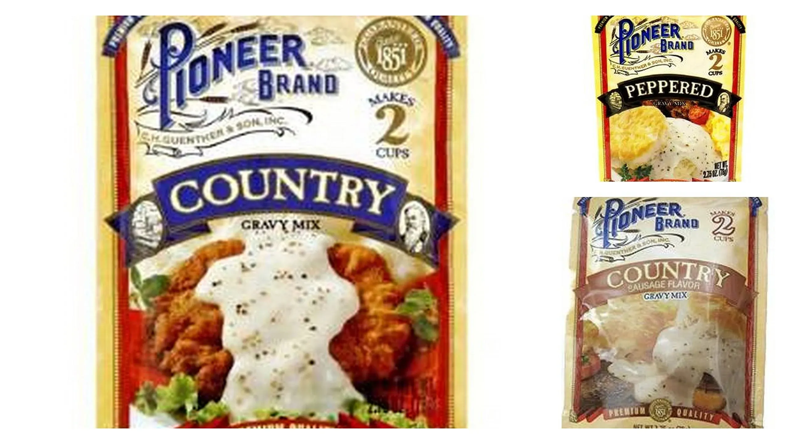 Pioneer Brand Gravy Variety Bundle, 2.75 oz (Pack of 6) includes 2-Count Peppere