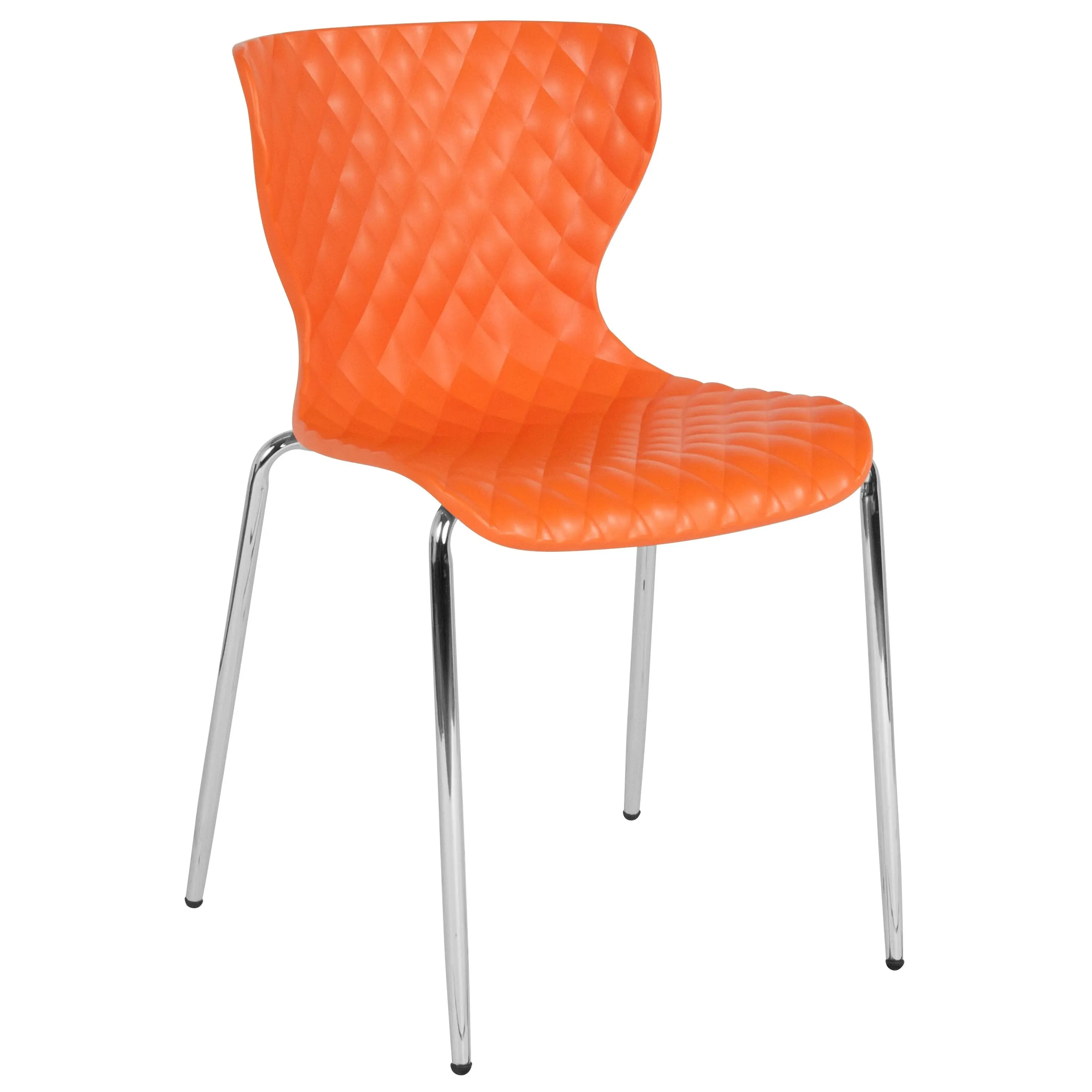 Lowell Contemporary Design Plastic Stack Chair - Orange