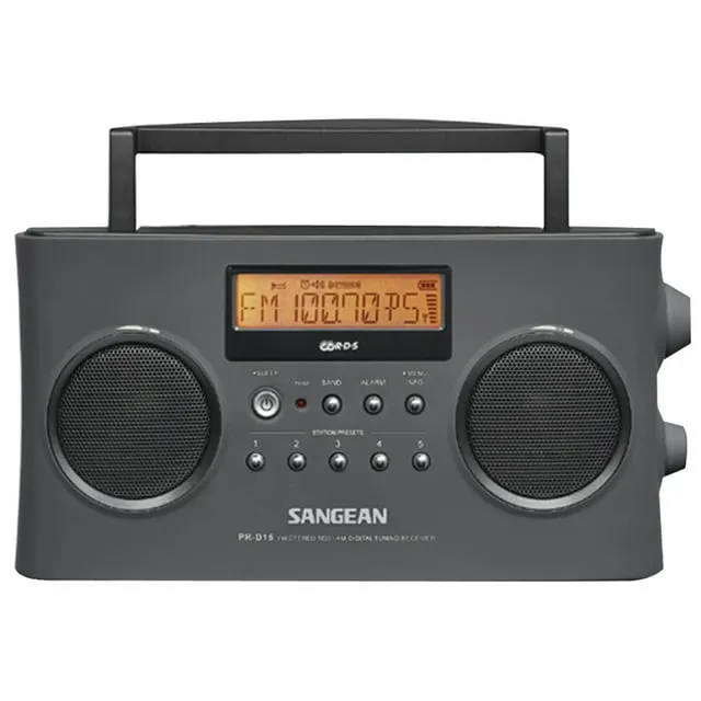 Sangean PR-D15 Digital Portable Stereo RDS Receiver Gray