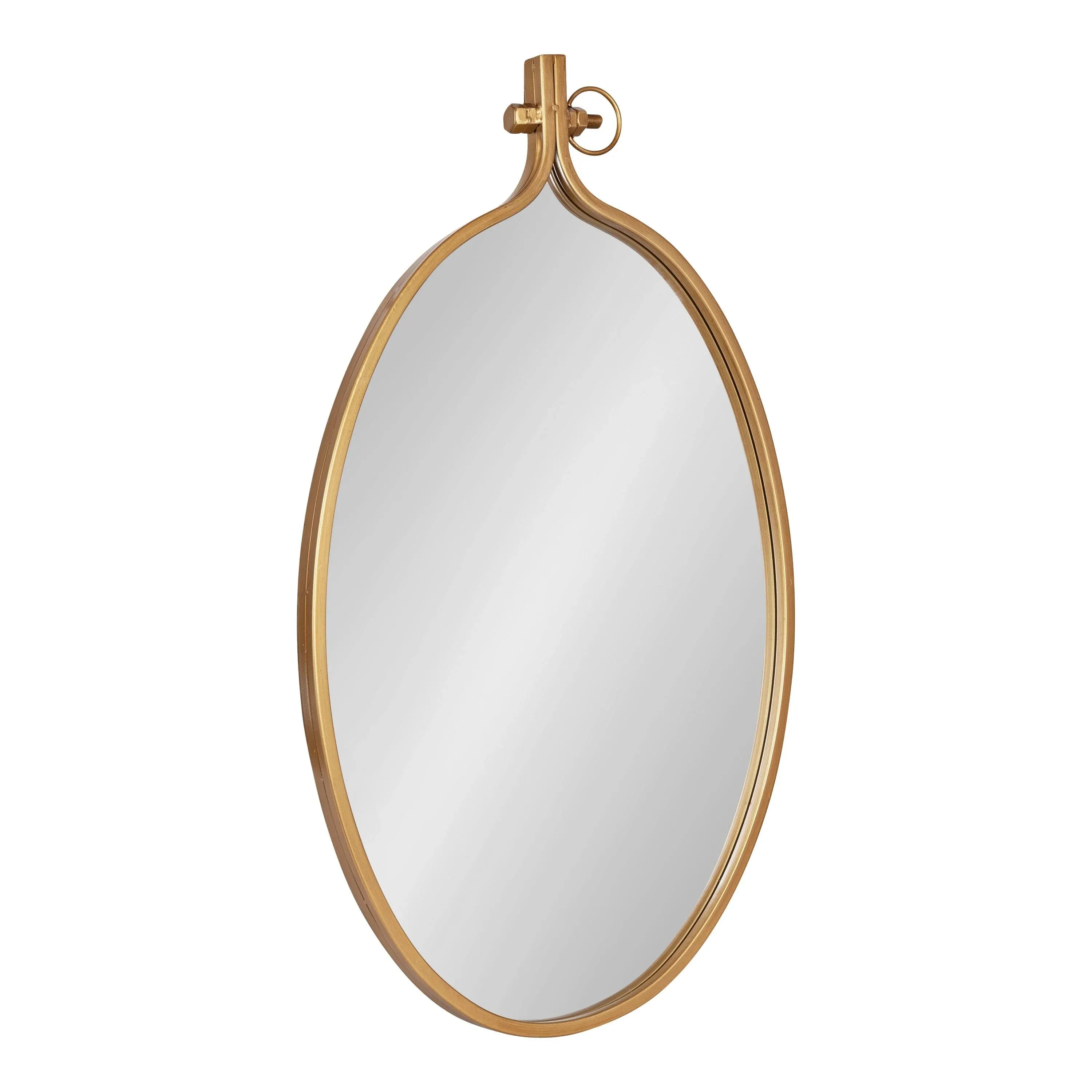 Kate and Laurel Yitro Oval Framed Wall Mirror, Gold