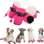 YAODHAOD Dog Shoes For Winter, Dog Boots & Paw Protectors, Fleece Warm Snow ...