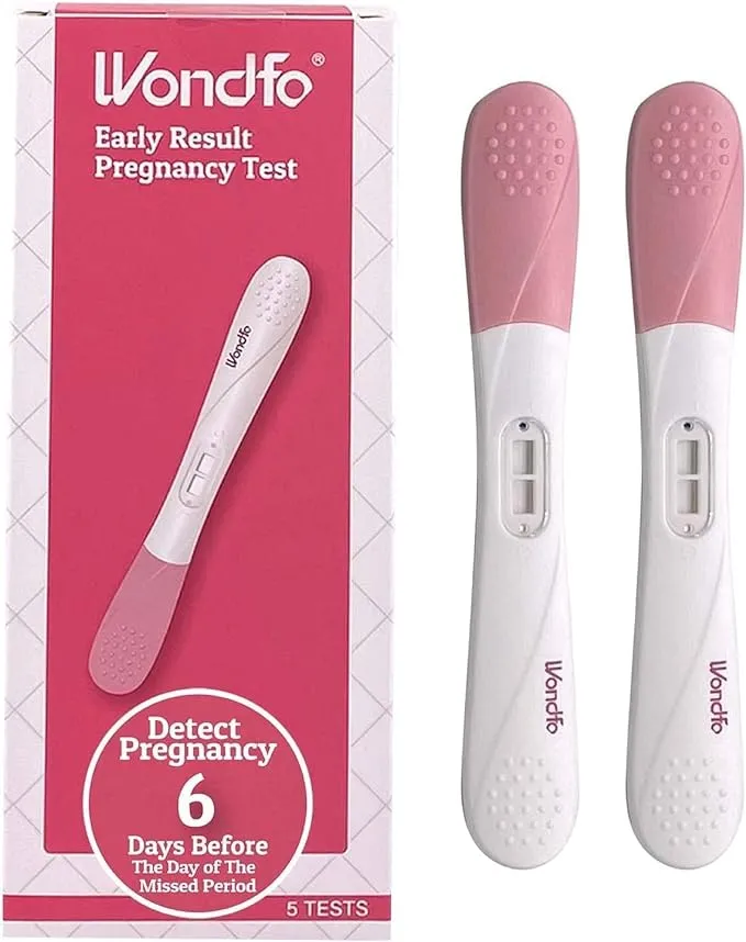 Wondfo Pregnancy Test Early Result - Extra Sensitive HCG Urine Midstream Test 10 MIU 5 Pack - Detect Pregnancy 6 Days Sooner Than Your Missed Period