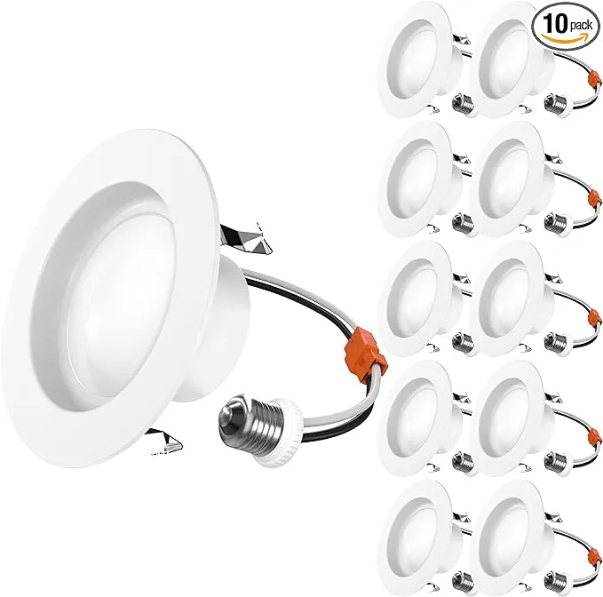 Sunco 12 Pack Retrofit LED Recessed Lighting 6 Inch, 2700K Soft White, Dimmable Can Lights, Smooth Trim, 13W=75W, 965 LM, Damp Rated - UL Listed