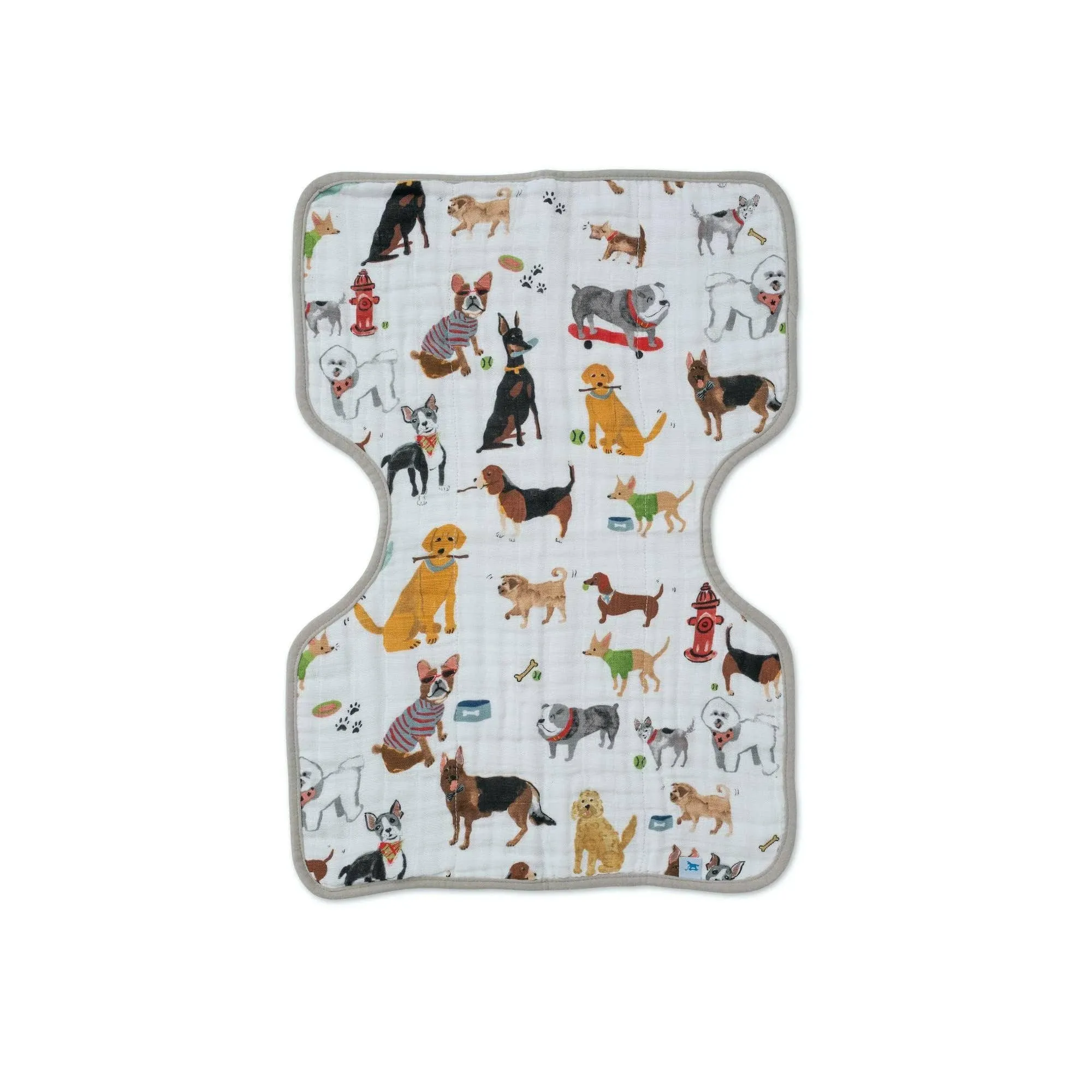 Little Unicorn 2 Pack Cotton Muslin Burp Cloths | 100% Cotton | Multi-Layer | Ultra Absorbent & Soft | Reversible | Large 21 x14 (Woof)