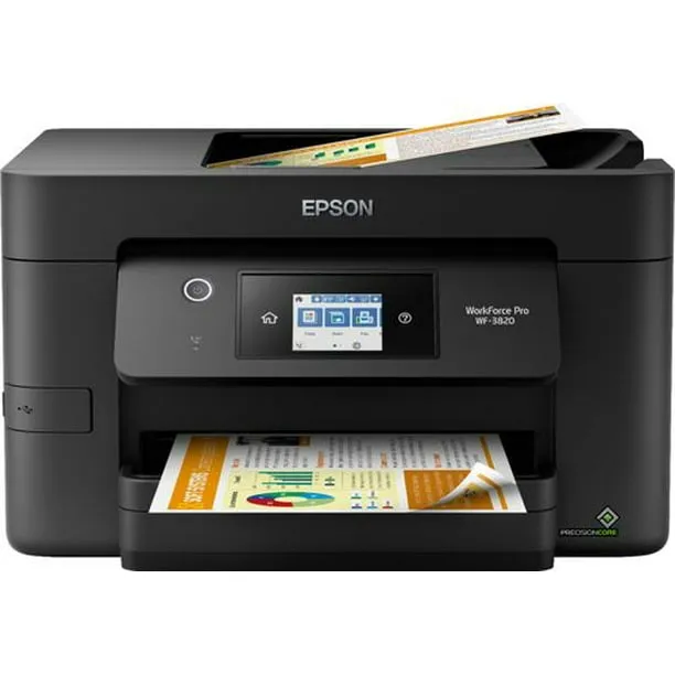 Epson Workforce Pro WF-3820 Wireless All-in-One Printer with Auto 2-Sided Printing, 35-Page ADF, 250-sheet Paper Tray and 2.7" Colour Touchscreen , Black