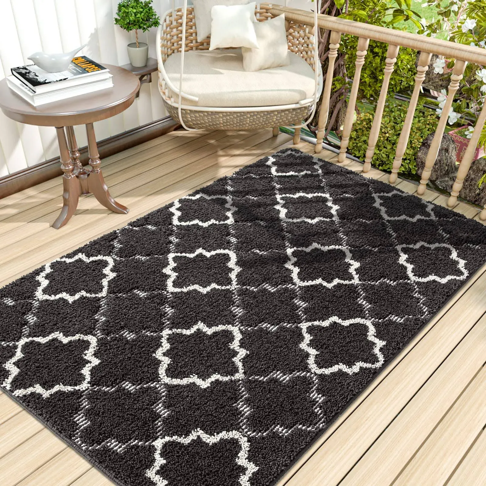 DEXI Door Mats Indoor, Absorbent Non Slip Front Door Rugs for Inside House, Low Profile Easy Clean Entrance Mat, 48"x32", Charcoal