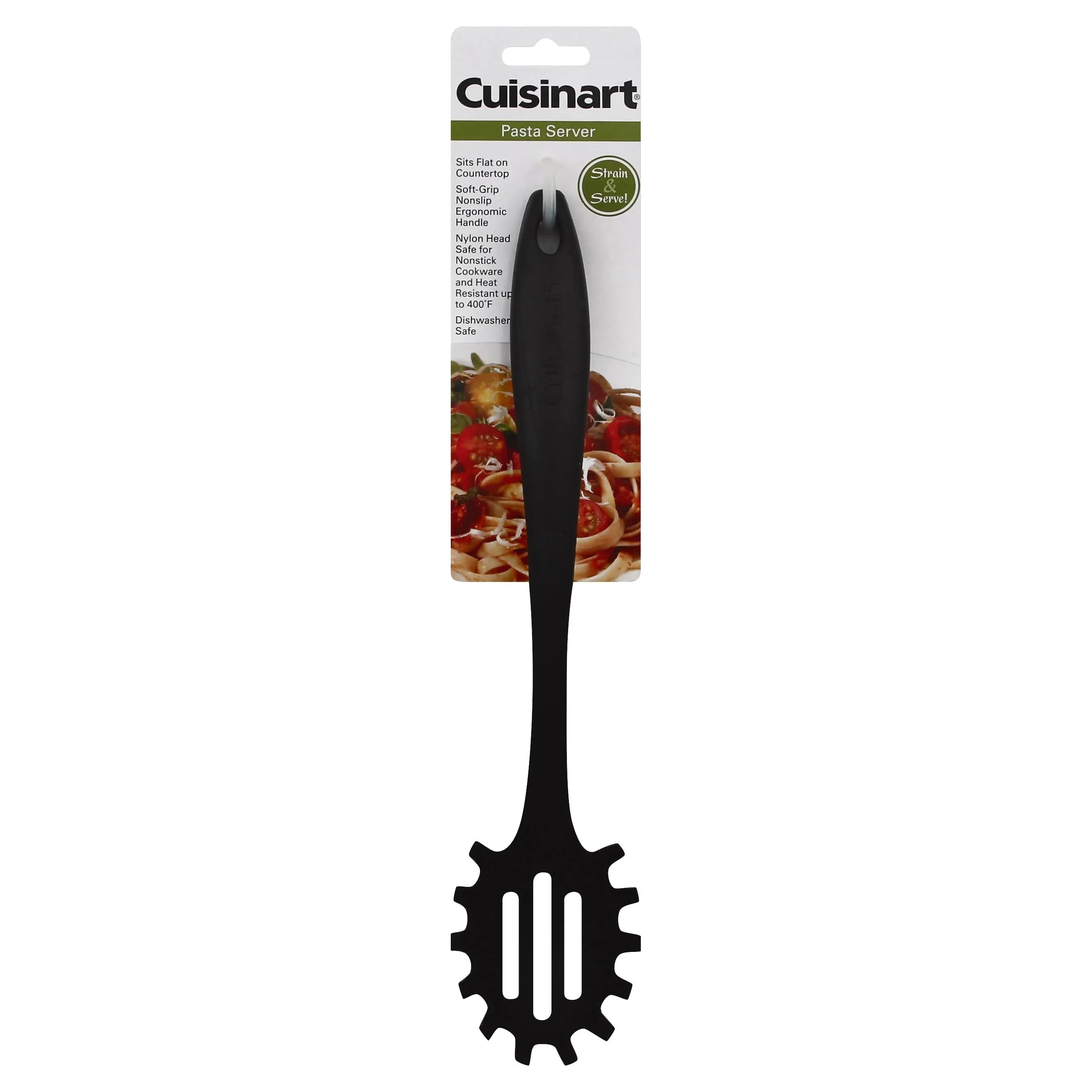 Cuisinart Curve Handle Nylon, Pasta Server,Black,1 EA, 14.5"