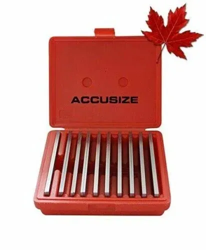 Accusize Industrial Tools 1/8'' Thickness 10 Pairs Precision Parallel Sets, 6'' Length, Eg10-1400